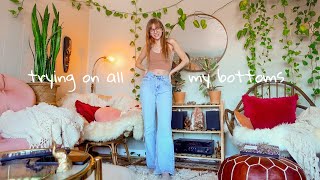 trying on everything i own pt3 vintage  thrifted boho bottoms [upl. by Odla]