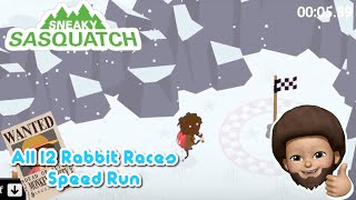 Sneaky Sasquatch Walkthrough  Rabbit Shoes Speed Run  All 12 Rabbit Races [upl. by Edris]