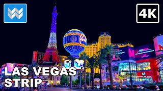 4K Las Vegas Strip at Night  Virtual Walking Tour  Treadmill Workout Video 🎧 Binaural Sound [upl. by Adnir791]