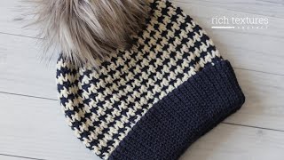 Houndstooth Beanie Crochet Pattern [upl. by Eed]