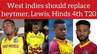 Shimron Hetmyer Hinds To Be Dropped West Indies potential XI For 4th T20I vs England [upl. by Adalie992]