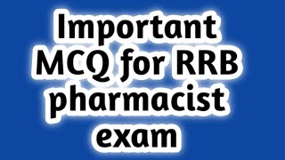 Rrb pharmacist exam [upl. by Enirol]