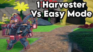 1 Harvester vs Easy Mode  Tower Defense Simulator [upl. by Obala]