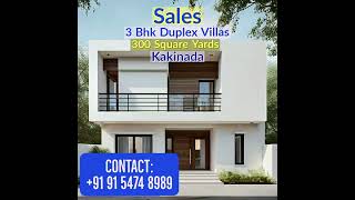 Kakinada Properties Sales 3 Bhk Duplex Villas In 300 Square Yards Residential Gated Community Zone [upl. by Soraya195]