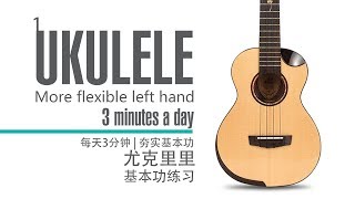 你一定得知道的尤克里里基本功练习1【每天3分钟  夯实基本功】Ukulele More flexible left hand [upl. by Anitsud]