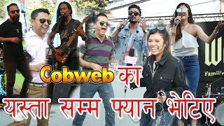 DurbarMarg Street Festival मा Cobweb का यस्ता सम्म फ्यान भेटिए Public Interaction Live  Vj Shrena [upl. by Atteuqehs889]