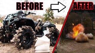 BLOWING UP a POLARIS Highlifter 100 POUNDS OF TANNERITE [upl. by Aitnom766]