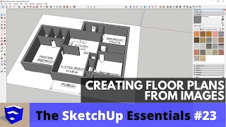 Creating Floor Plans from Images in SketchUp  The SketchUp Essentials 23 [upl. by Kucik]