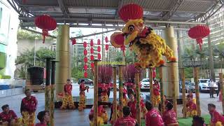 CNY 2024  Acrobatic Lion Dance by 国藝 Kok Ngai Lion Dance Club at Impiana KLCC [upl. by Htiduy313]