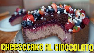 La CHEESECAKE al CIOCCOLATO PIU FACILE e BUONA MAI FATTA  SENZA FORNO GLUTINE E GELATINA [upl. by Gavini]