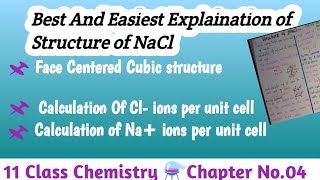 Structure of NaCl part b Noof Na And Clper unit cell of NaCl chemchemistry1122 [upl. by Orme]