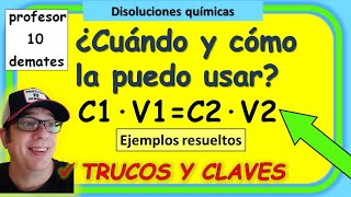 Cálculos para hacer DILUCIONES C1·V1C2·V2 Ejemplos resueltos disoluciones [upl. by Stesha903]