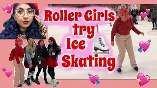 Roller Skaters Try Ice Skating ⛸❄️ [upl. by Rosmarin]