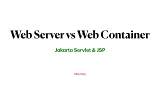 4 Web Server vs Web Container [upl. by Stclair]