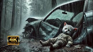 The Poor Kitten A Kitten Tries to Drive a Car and Has an Accident  cat catvideos ai poorcat [upl. by Hornstein]