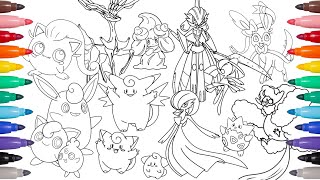 Coloring All Fairy type Pokémon from GEN 1 to 9 [upl. by Cirilla745]