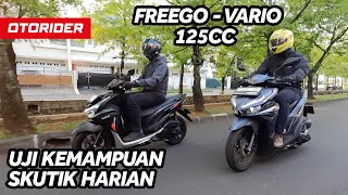 New Honda Vario 125 2023 dan Yamaha Freego 125 2023  Group Test  OtoRider [upl. by Berghoff]