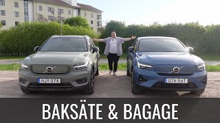 Jämför Volvo XC40 och Volvo C40 baksäte och bagage  Guiden om elbil [upl. by Yrellav]