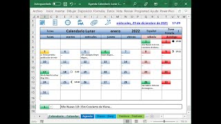 Agenda Calendario Lunar con fórmulas en Excel [upl. by Heindrick937]