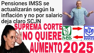 🔥SUPREMA CORTE NO QUIERE AUMENTO EN SALARIOS MÍNIMOS PENSIONADOS Y JUBILADOS 2025 IMSS ISSSTE 🎉 [upl. by Notnilk]