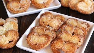 Best Palmiers  How to make Palmier Cookies  Only 2 Ingredients  French Pastries  Hearts Biscuits [upl. by Komarek]