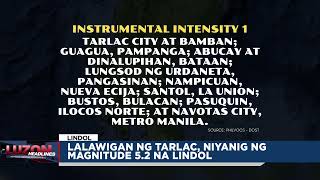 Lalawigan ng Tarlac niyanig ng magnitude 52 na lindol [upl. by Honan180]