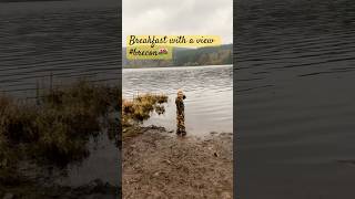 Camp breakfast at a Brecon reservoir perfect wildcamping rations adventure [upl. by Lora]