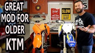 Must have mod for older KTM dirt bike  KTM300 build Part1 [upl. by Ognimod]