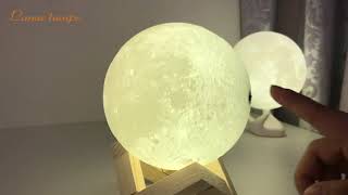 How to turn moon lamp on？and how tochange Moon Lamp color adjust the light brightness [upl. by Gatias]