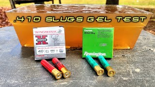 Winchester amp Remington 410 Slug Ballistic Gel Test amp Review [upl. by Rodney2]