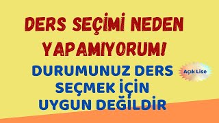 Kayıt Yenileme Yaptım Ders Seçimi Neden Yapamıyorum Durumunuz Ders Seçmek İçin Uygun Değildir [upl. by Osana631]