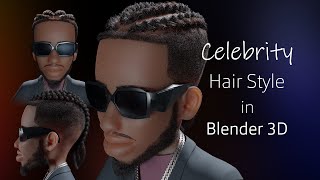 Celebrity Stylized TwendeKilioni Hair Style in Blender [upl. by Woolcott]