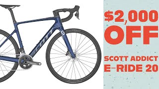 Scott Addict ERide 20 Review  2000 OFF Sram Force AXS amp HMX Carbon  Electric Road Bike Deal [upl. by Nerha]