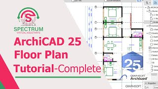 ArchiCAD 25  How To Draw A Floor Plan In ArchiCAD 25 Tutorial For Beginners Complete Tutorial [upl. by Squier]