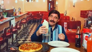 ASMRPizza With A Friend At The Diner In The 1950s 🍕Role Play 1950s Mukbang🍨 [upl. by Analart437]