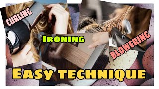 Best TECHNIQUE in hair IRONING CURLING amp BLOWERING [upl. by Friedman]