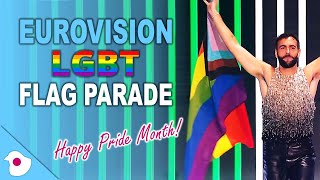 🏳️‍🌈 Delegations supporting the LGBT community during Eurovision Flag Parade 🏳️‍🌈 [upl. by Amara]