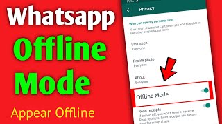 How To Appear Offline On Whatsapp  Whatsapp Offline Mode🔥 [upl. by Lucilia616]