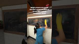 Chalkboard cleaning stubborn art that was drawn with posca paint markers Timelapse [upl. by Ecissej]