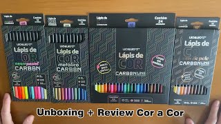 Unboxig  Review  Kit Lápis de Cor Léo amp Léo Carbon [upl. by Enortna]