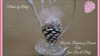 DIY COMO DECORAR PIÑAS DE PINO NAVIDEÑO [upl. by Adigun]