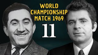 Boris Spassky vs Tigran Petrosian  World Championship Match 1969  Round 11 [upl. by Arul]