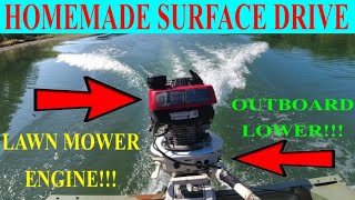 homemade surface drive first run up shallow creek [upl. by Idas]