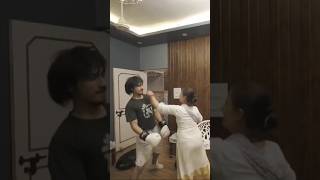 MOM VS SON BOXING 🥊 FUNNY DEFENCE 😂 [upl. by Aihsenet]