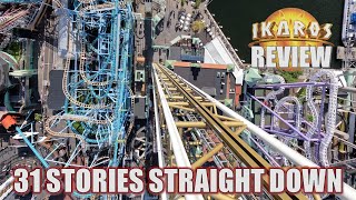 Ikaros Review Grona Lund Intamin Skyjump Drop Tower  31 Stories Straight Down [upl. by Imoyik]