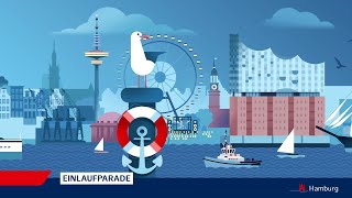 Einlaufparade zum 833 HAFENGEBURTSTAG HAMBURG [upl. by Ahsat]