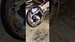 Rear brake shoes noise 😲🙄 part 2 mechanic shorts [upl. by Selinda]