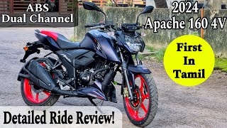 2024 Apache 160 4V Review  Dual Channel ABS First in Tamil [upl. by Yecats]