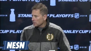 Bruce Cassidy On Brad Marchand Getting Through NHL Season Without Incident [upl. by Anneyehc]