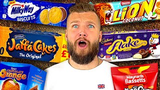 Americans try BANNED British Biscuits Cakes amp Snacks [upl. by Refannej]